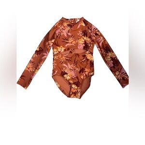 Art Class Brown and Pink Swim Rashguard